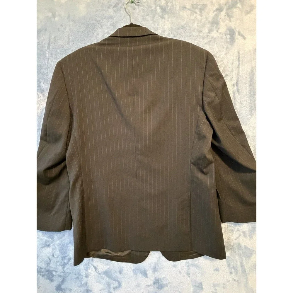 Cesariani Mens 44R Black Pinstripe 100% Wool 3 Button Blazer Made in Italy